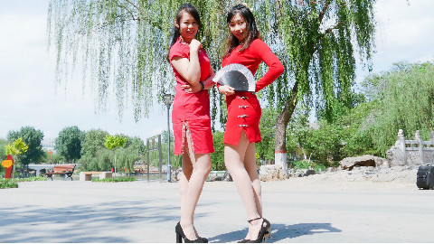 【NANA】带妈妈一起户外中国风 - 桃花旗袍
